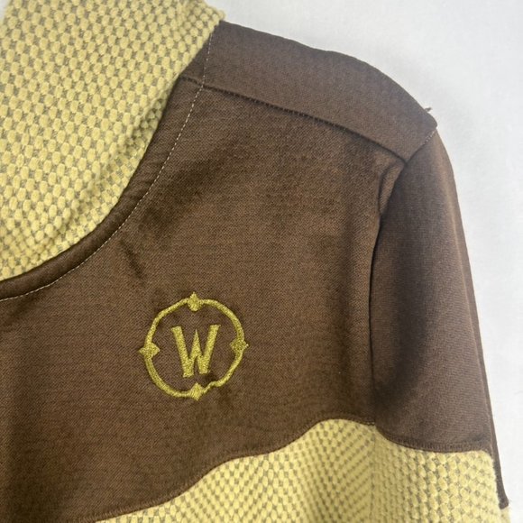 Blizzard World Of Warcraft Full Zip Hoodie Sweater Size Medium Embroidered Brown - Picture 9 of 9